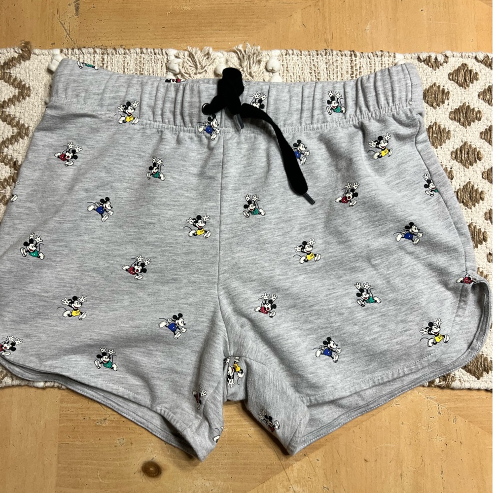 Grey Disney shorts size medium with multicolored Mickeys